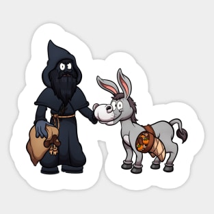 Knecht Ruprecht With Donkey Sticker